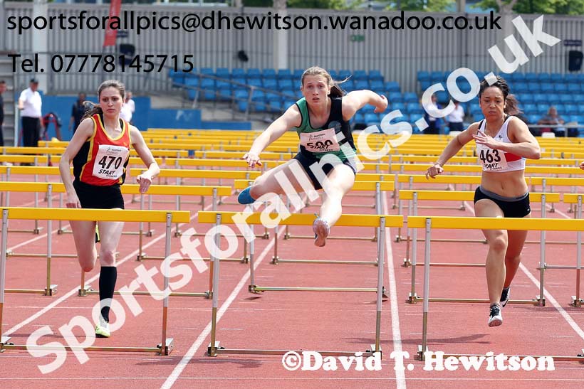 Womens  under-20s 110 metres hurdles, Northern Senior and Under-20s Track and Field Champs., Manchester. Photo: David T. Hewitson/Sports for All Pics